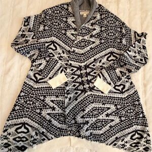 Tucker + Tate Black and White Geometric Cardigan. NWT